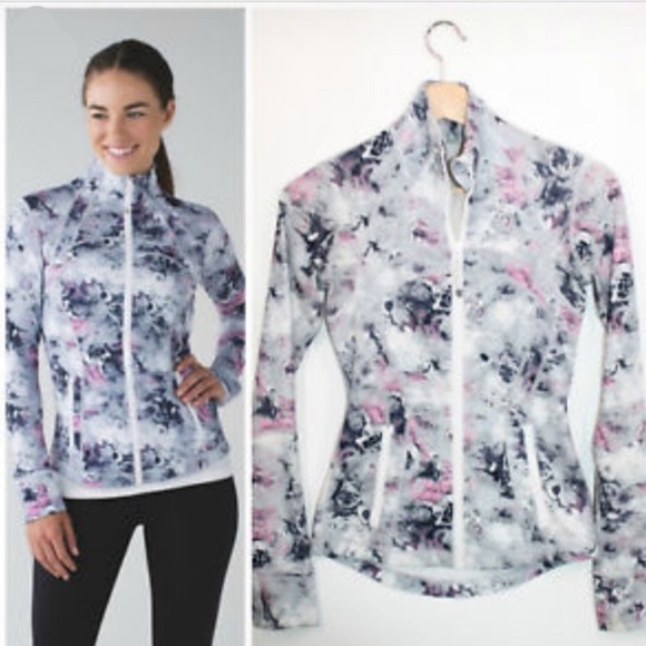 A42- Lululemon define jacket Floral Pink Gray sz 6 - Picture 1 of 7